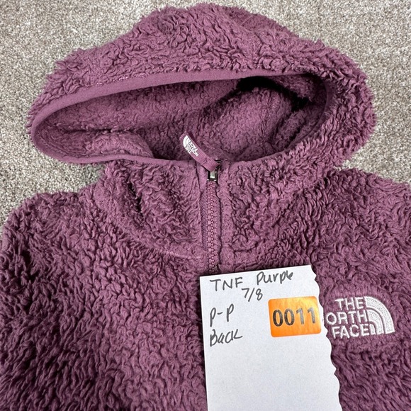 The North Face Girls Purple Suave OSO HiPile Fleece Zip Hoodie Jacket Size S 7/8 - Picture 16 of 16